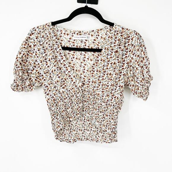 Faithfull the Brand Aurelia Floral Crop Top Ruched Waist - Picture 1 of 5